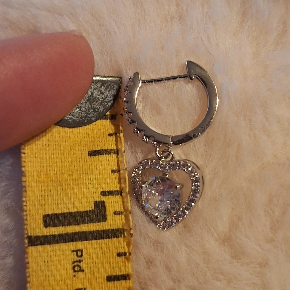 Elegant Silver Heart Earrings